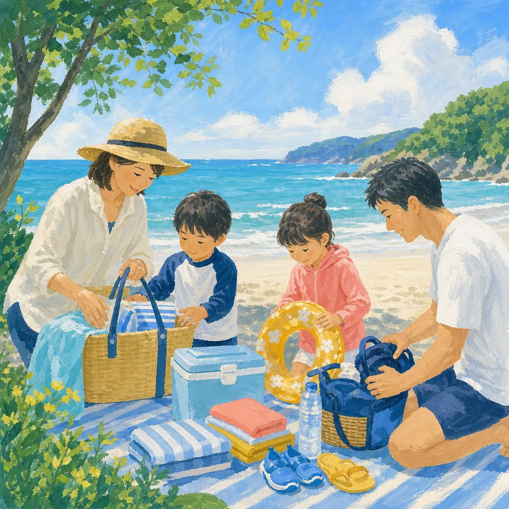 伊豆・今井浜海水浴場で家族が安心して遊ぶ準備